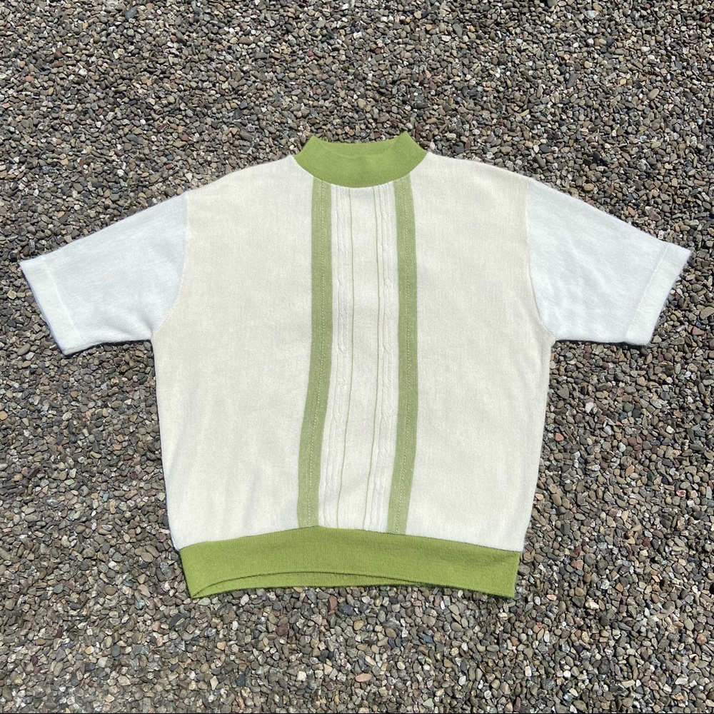 Vintage Green Striped Sweater Tee